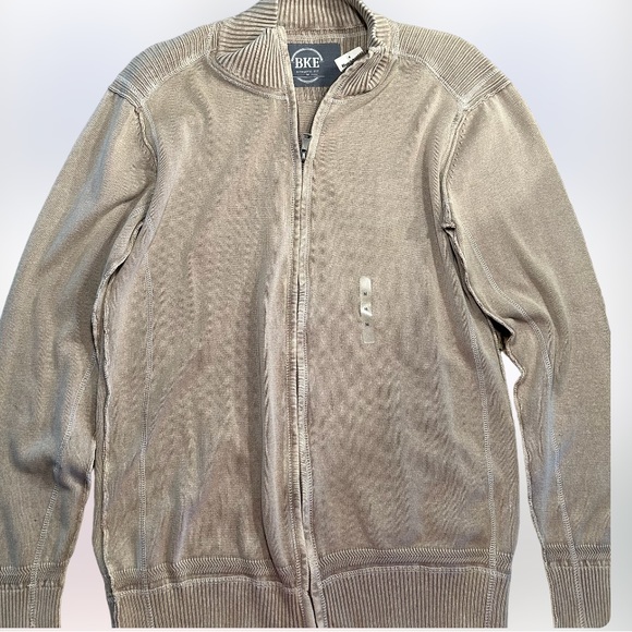NWT BKE Khaki BLAINE ATHLETIC FIT Full Zip Up Sweater/Cardigan SZ M - Picture 2 of 6